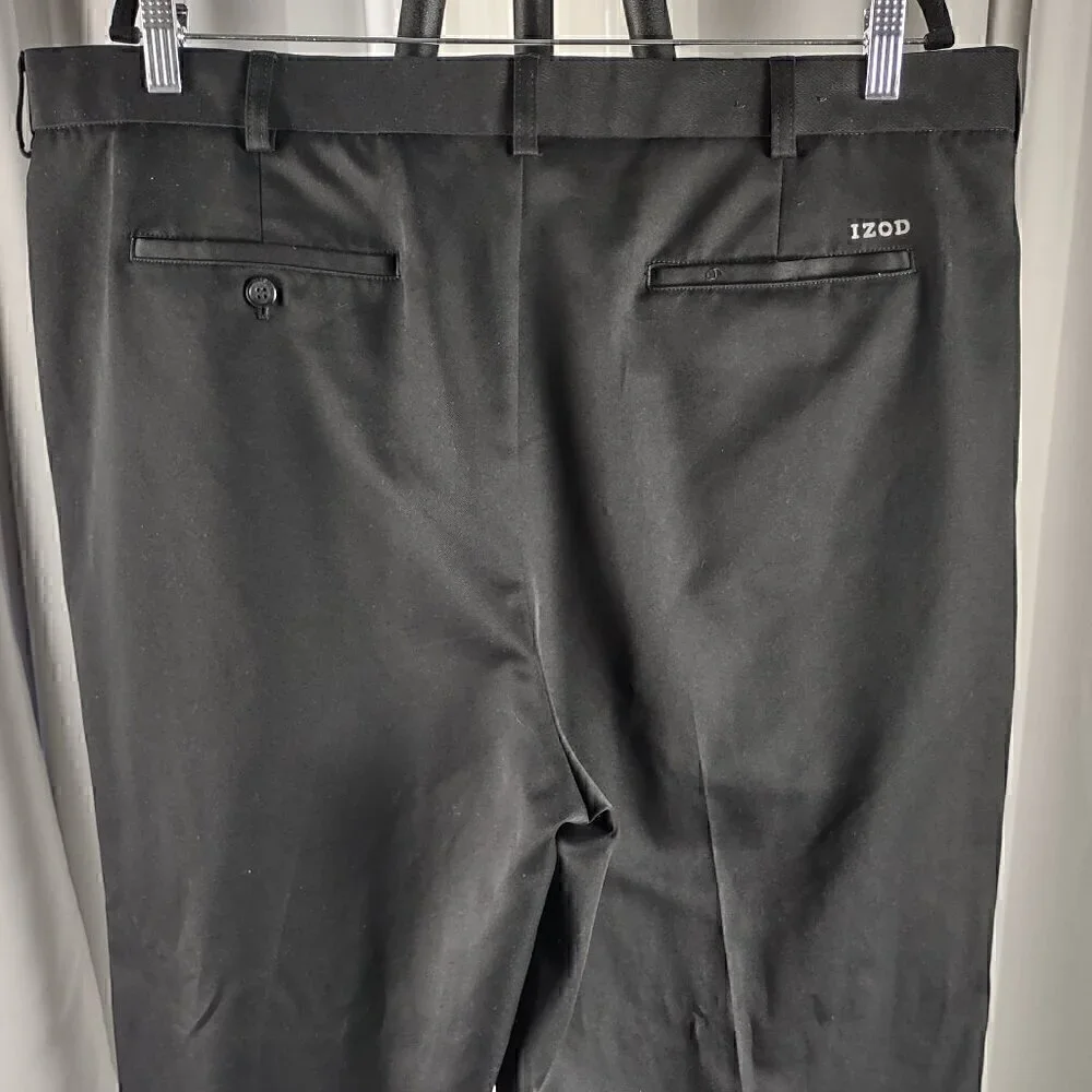 Izod Men's Black Grip Waistband Swingflex Golf Pants Size 42X30 - Picture 4 of 9